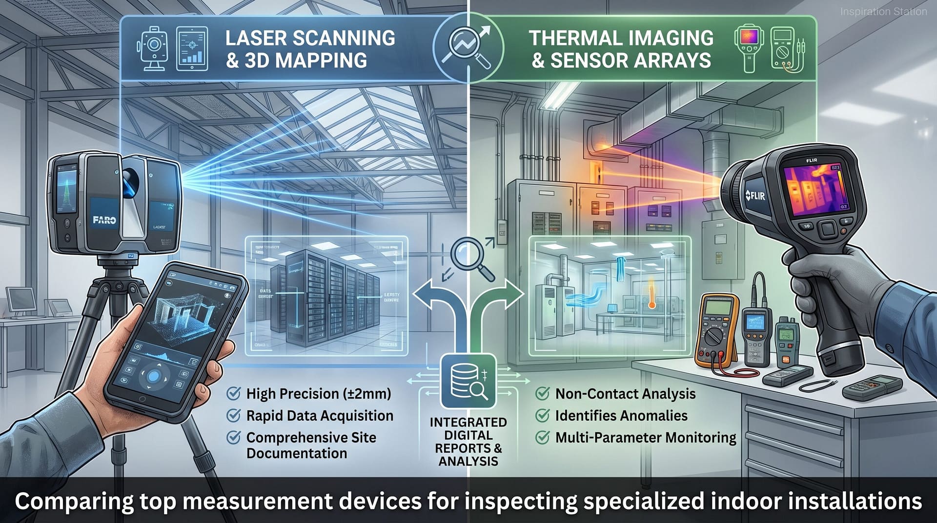 Comparing top measurement devices for inspecting specialized indoor installations